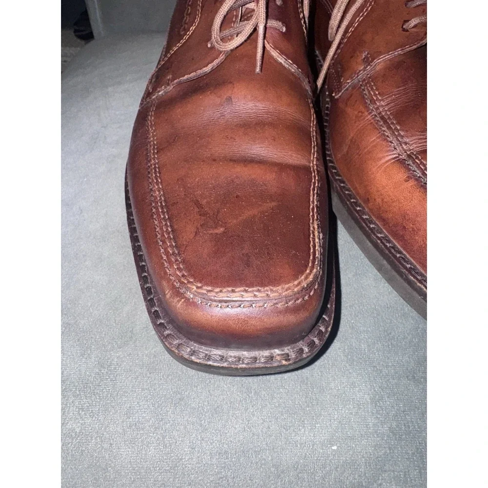 ECCO‎ Brown Oxfords Shoes Mens Size 47 Formal Dress Leather Fancy Lace Up